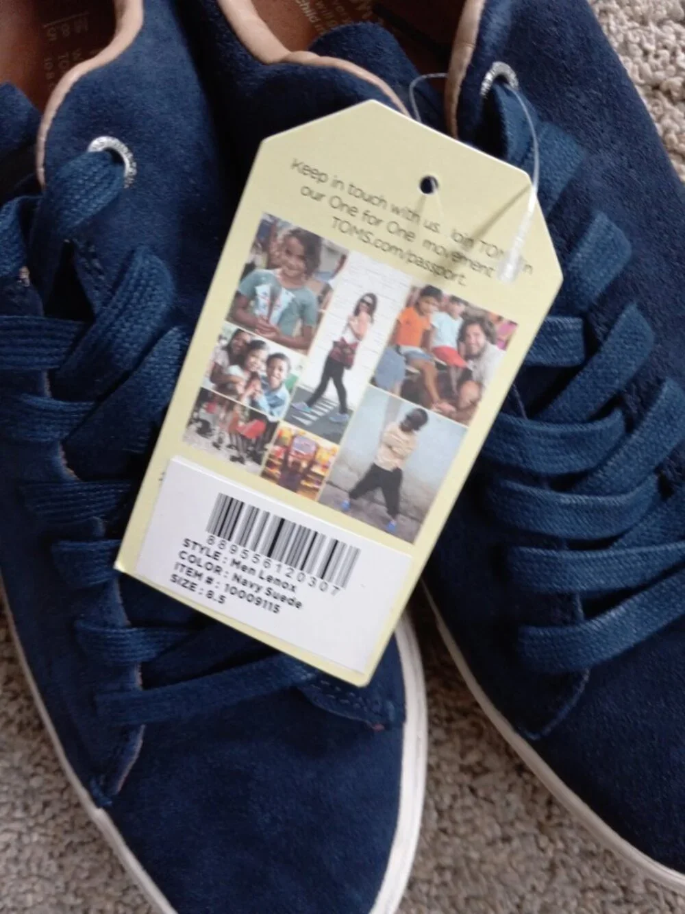 Toms Lenox Navy Suede Mens 8 Shoes New in Box